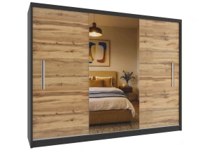 Szafa przesuwna 232 cm z lustrem dębowa dąb sonoma  BELINI