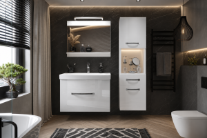 Zestaw mebli łazienkowych  Belini Glamour 90cm biały połysk