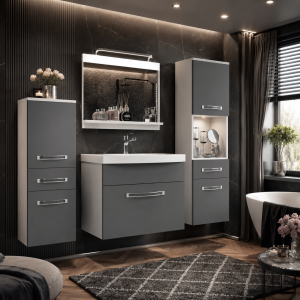 Zestaw mebli łazienkowych  Belini Glamour 120cm szary mat