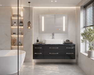 Zestaw mebli łazienkowych Euphoria  Belini 120cm czarny połysk