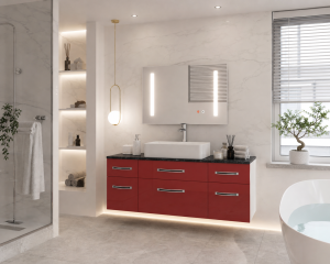 Zestaw mebli łazienkowych Euphoria  Belini 120cm czerwony połysk