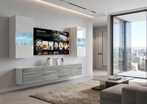 Meblościanka Belini Nexum 200cm biały połysk/glamour wood