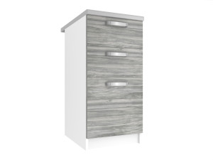 Mobile da cucina Belini inferiore con cassetti 40 cm grigio antracite Glamour Wood senza piano di lavoro  glamour wood 40cm
