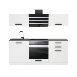Belini Cucina Premium 180 cm bianco opaco senza piano di lavoro Produtorre TOR SOPHIA/0/WT/WT/0/B1