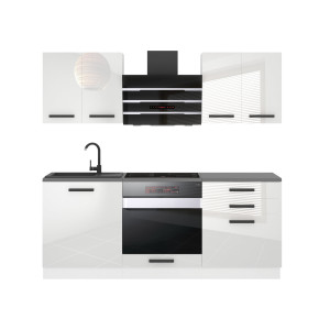 Belini Cucina Premium 180 cm bianco lucido senza piano di lavoro MARY Produttore INF MARY/0/WT/W/0/B1
