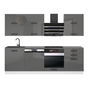 Belini Cucina Premium 240 cm grigio lucido senza piano di lavoro MADISON Produttore INF MADISON/0/WT/S/0/B1