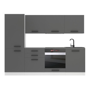 Belini Cucina Premium 240 cm grigio opaco senza piano di lavoro SANDY Produttore TOR SANDY/0/WT/SR/0/B1