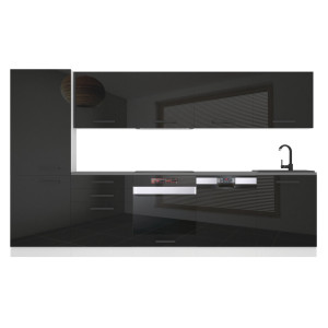 Belini Cucina Premium 300 cm nero lucido senza piano di lavoro ROSE Produttore INF ROSE/0/WT/B/0/B1