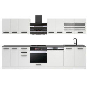 Belini Cucina Premium 300 cm bianco opaco senza piano di lavoro LUCY Produttore TOR LUCY/0/WT/WT/0/B1