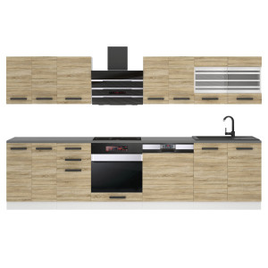 Belini Cucina Premium 300 cm rovere Sonoma senza piano di lavoro LUCY Produttore TOR LUCY/0/WT/DS/0/B1