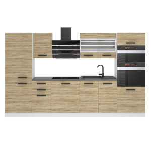 Belini Cucina Premium 300 cm rovere Sonoma senza piano di lavoro MILA Produttore TOR MILA/0/WT/DS/0/B1