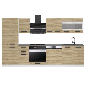 Belini Cucina Premium 300 cm rovere Sonoma senza piano di lavoro CINDY Produttore TOR CINDY/0/WT/DS/0/B1