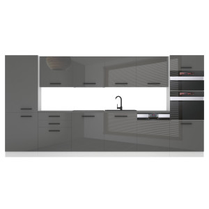 Belini Cucina Premium 360 cm grigio lucido senza piano di lavoro NAOMI Produttore INF NAOMI/0/WT/S/0/B1