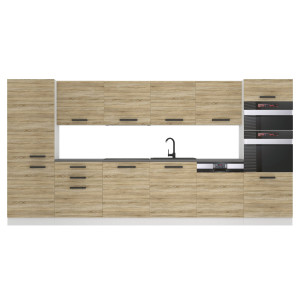 Belini Cucina Premium 360 cm rovere Sonoma con piano di lavoro NAOMI Produttore TOR NAOMI/0/WT/DS/B/B1