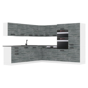 Belini Cucina Premium 540 cm Grigio Antracite Glamour Wood senza piano di lavoro JANE Produttore TOR JANE/0/WT/GW/0/B1