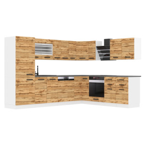 Belini Premium cucina ad angolo 520 cm rovere Wotan senza piano di lavoro JULIE Produttore TOR JULIE/0/WT/DW/0/B1