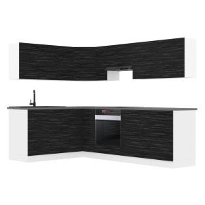 Belini Cucina angolare Premium 420 cm royal ebony senza piano di lavoro JANET Produttore TOR JANET/0/WT/HK/0/B1