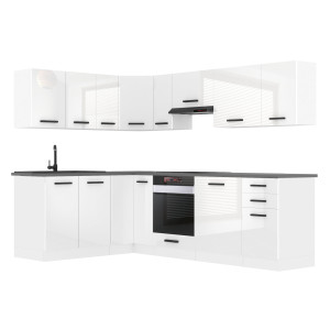 Belini Cucina angolare Premium 420 cm bianco lucido senza piano di lavoro JANET Produttore INF JANET/0/WT/W/0/B1