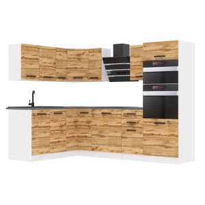 Belini Cucina angolare Premium 420 cm rovere Wotan senza piano di lavoro MELANIE Produttore TOR MELANIE/0/WT/DW/0/B1