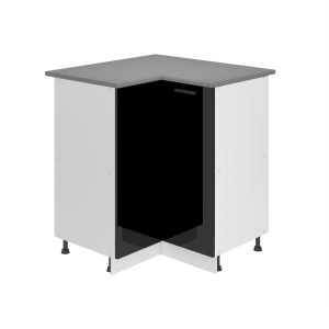 Belini Mobile basso da cucina per angolo Premium Versione completa 90 cm nero lucido con piano di lavoro Produttore INF SNP90/0/WT/B/B/B1/PP