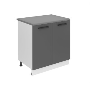 Belini Mobile basso da cucina Premium Versione completa 80 cm grigio opaco con piano di lavoro Produttore TOR SD80/0/WT/SR/B/B1/PP