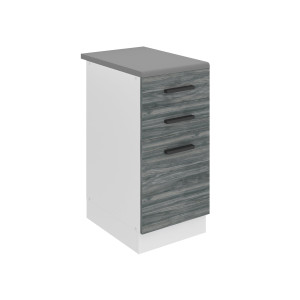Belini Mobile basso con cassetti Premium Versione completa 40 cm grigio antracite glamour wood con piano di lavoro Produttore TOR SDSZ40/0/WT/GW/B/B1/PP