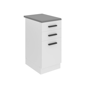 Belini Mobile basso con cassetti Premium Versione completa 40 cm bianco opaco con piano di lavoro Produttore TOR SDSZ40/0/WT/WT/B/B1/PP
