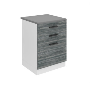 Belini Mobile basso con cassetti Premium Versione completa 60 cm grigio antracite glamour wood con piano di lavoro Produttore TOR SDSZ60/0/WT/GW/B/B1/PP