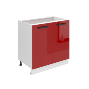 Belini Mobile basso da cucina Premium Versione completa 80 cm Rosso lucido senza piano di lavoro Produttore INF SD80/0/WT/R/0/B1/PP