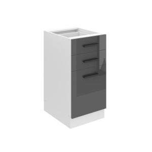 Belini Mobile base con cassetti Premium Versione completa 40 cm grigio lucido senza piano di lavoro Produttore INF SDSZ40/0/WT/S/0/B1/PP