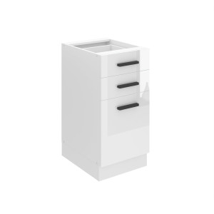 Belini Mobile base con cassetti Premium Versione completa 40 cm bianco lucido senza piano di lavoro Produttore INF SDSZ40/0/WT/W/0/B1/PP