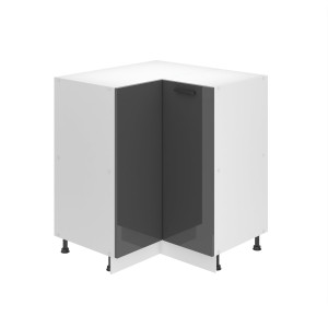 Belini Mobile angolare Premium Versione completa 90 cm Grigio lucido senza piano di lavoro Produttore INF SNP90/0/WT/S/0/B1/PP