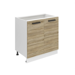 Belini Mobile basso da cucina Premium Versione completa 80 cm Quercia Sonoma senza piano di lavoro Produttore TOR SD80/0/WT/DS/0/B1/PP