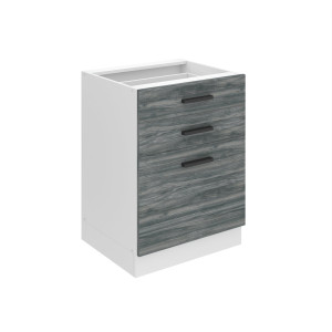 Belini Mobile base con cassetti Premium Versione completa 60 cm in grigio antracite Glamour Wood senza piano di lavoro Produttore TOR SDSZ60/0/WT/GW/0/B1/PP