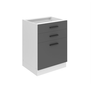 Belini Mobile base con cassetti Premium Versione completa 60 cm in grigio opaco senza piano di lavoro Produttore TOR SDSZ60/0/WT/SR/0/B1/PP