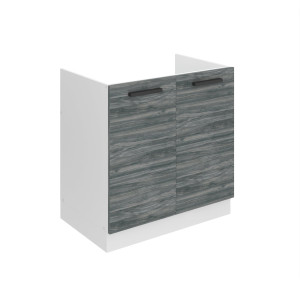 Belini Mobile basso da cucina per lavello Premium Versione completa 80 cm Grigio Antracite Glamour Wood senza piano di lavoro Produttore TOR SDZ80/0/WT/GW/0/B1/PP