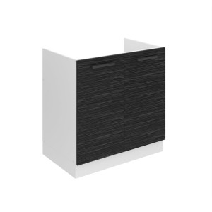 Belini Mobile basso da cucina per lavello Premium Versione completa 80 cm Ebano reale senza piano di lavoro Produttore TOR SDZ80/0/WT/HK/0/B1/PP