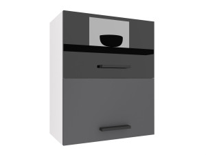 Mobile da cucina Belini superiore 60 cm nero lucido / grigio opaco  nero lucido / grigio 60cm