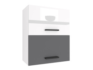 Mobile da cucina pensile INF SGP2-60/1/WT/WS/0/B1 bianco lucido / grigio lucido 60cm