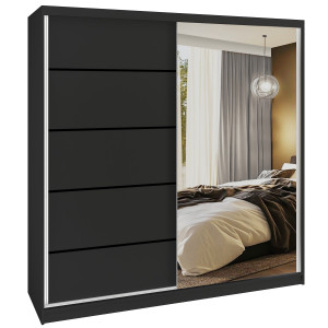 Armadio scorrevole SERENITY 200 cm nero opaco Produttore MBP SERENITY SZP5/0/B/B/0/HIAL