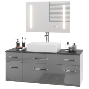 Set di mobili da bagno Euphoria EUP P 120/0/W/S/0/BK/MB