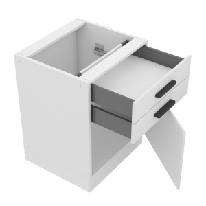 Belini Mobile base con cassetti Premium Versione completa 60 cm bianco opaco senza piano di lavoro  bianco 60cm