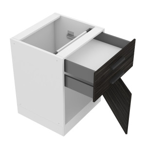 Belini Base con cassetti Premium versione completa 60 cm ebone senza piano di lavoro  ebano reale 60cm