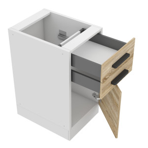 Belini Mobile base con cassetti Premium Versione completa 40 cm rovere Sonoma senza piano di lavoro  quercia sonoma 40cm