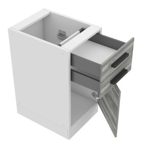 Belini Mobile base con cassetti Premium Versione completa 40 cm grigio antracite Glamour Wood senza piano di lavoro  glamour wood 40cm