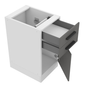 Belini Mobile base con cassetti Premium Versione completa 40 cm grigio opaco senza piano di lavoro  grigio 40cm