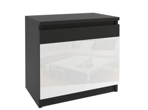 Éjjeliszekrény Belini fekete fehér BM SN1/0/B/B/W/0