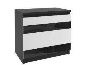 Éjjeliszekrény Belini fehér fekete MH SN1/0/B/W/B/0