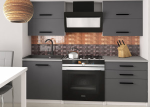Konyhabútor 120 cm szürke antracit grafit munkalap nelkül TOR ELEGANTA2/2/WT/SR/BB/B1