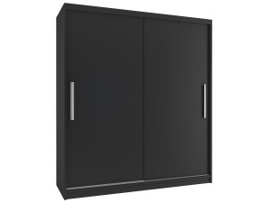 Tolóajtós szekrény 133 cm Belini fekete matt / ebénfa SI SZP2/2/B/B/0/AL